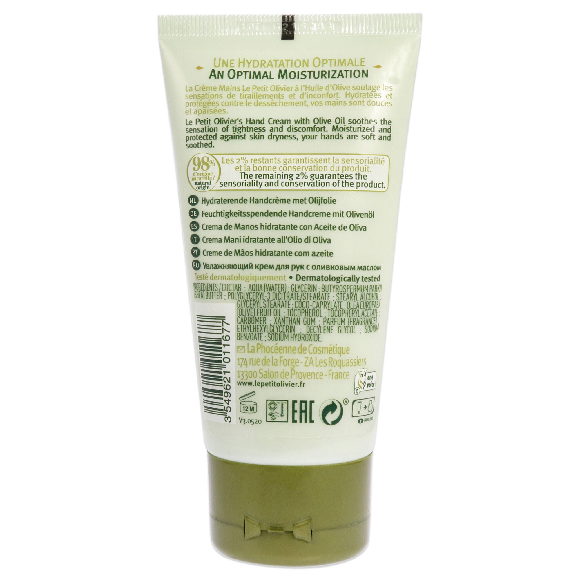 Moisturizing Hand Cream - Olive Oil by Le Petit Olivier for Women - 2.5 oz Cream, , alternate image number 3