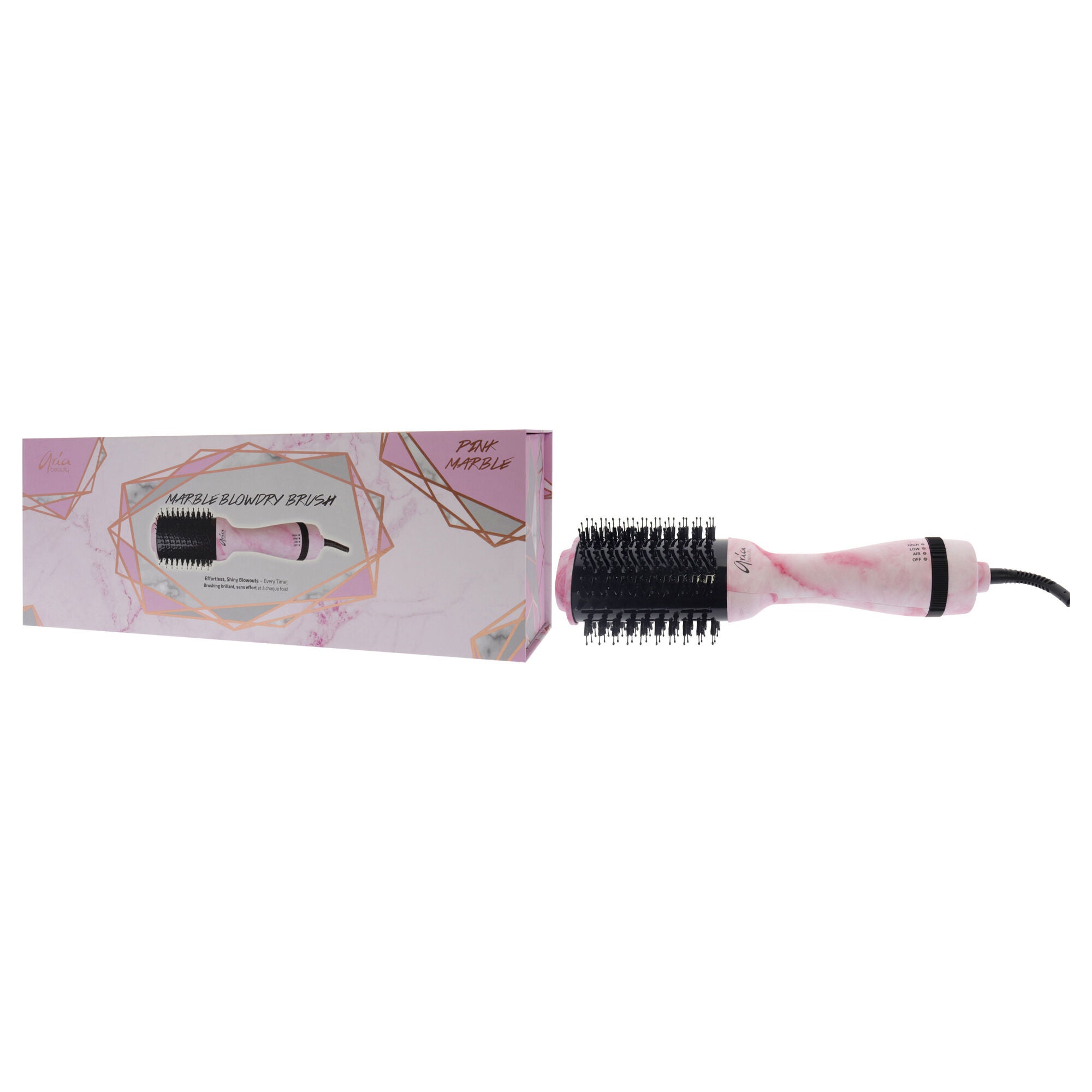 Blowdry Brush - Pink Marble by Aria Beauty for Women - 1 Pc Brush, See Description, alternate image number 2