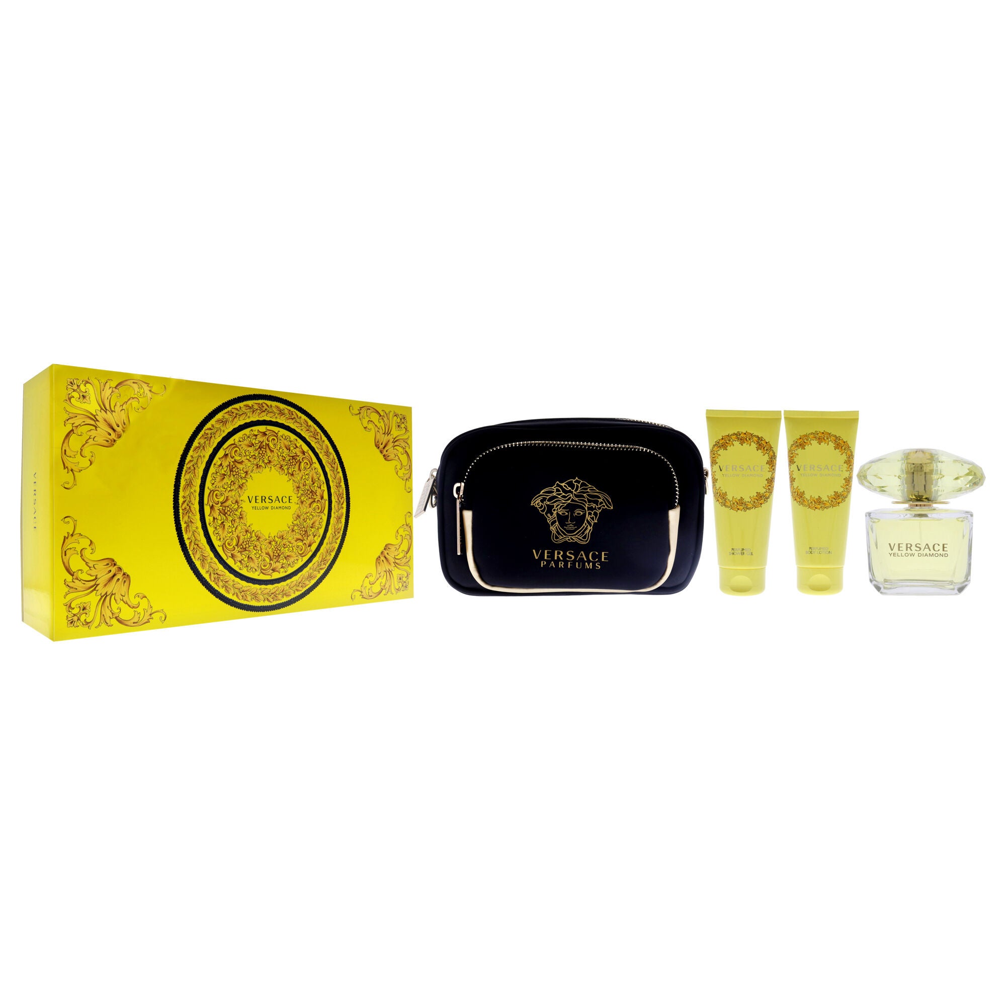 Versace Yellow Diamond by Versace for Women - 4 Pc Gift Set 3oz EDT Spray, 3.4oz Shower Gel, 3.4oz Body Lotion, Pouch, , alternate image number 6