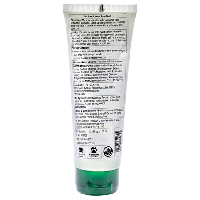 Face Wash - Tea Tree and Neem by Nykaa Naturals for Women - 3.38 oz Cleanser, NA, alternate image number null