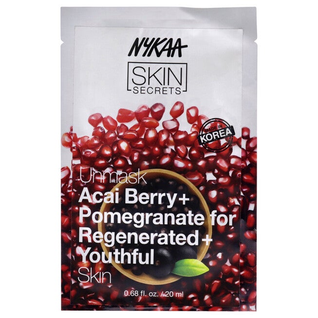Skin Secrets Sheet Mask - Acai Berry and Pomegranate by Nykaa Naturals for Women - 1 Pc Mask, NA, hi-res image number null