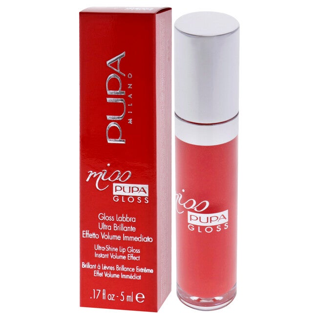 Miss Pupa Gloss Ultra-Shine Lip Gloss - 203 Coral Emotion by Pupa Milano for Women - 0.17 oz Lip Gloss, , alternate image number null