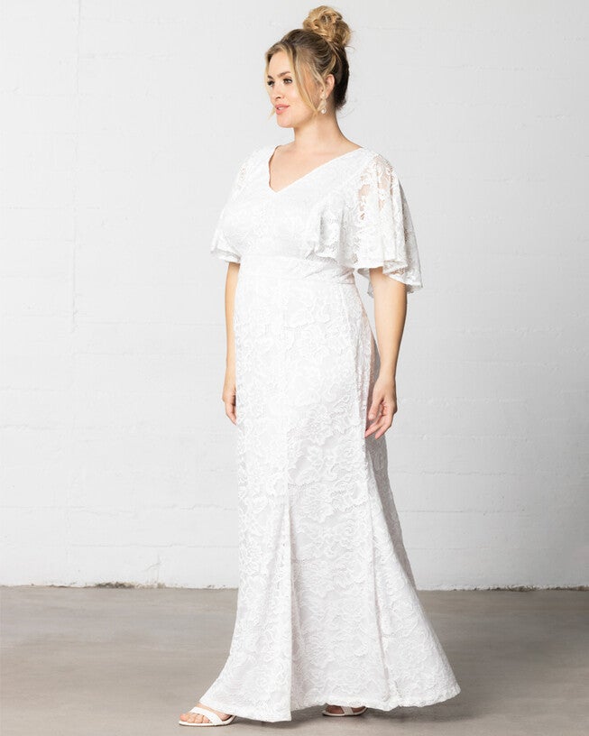 Clarissa Long Lace Wedding Dress, Pearl, alternate image number null