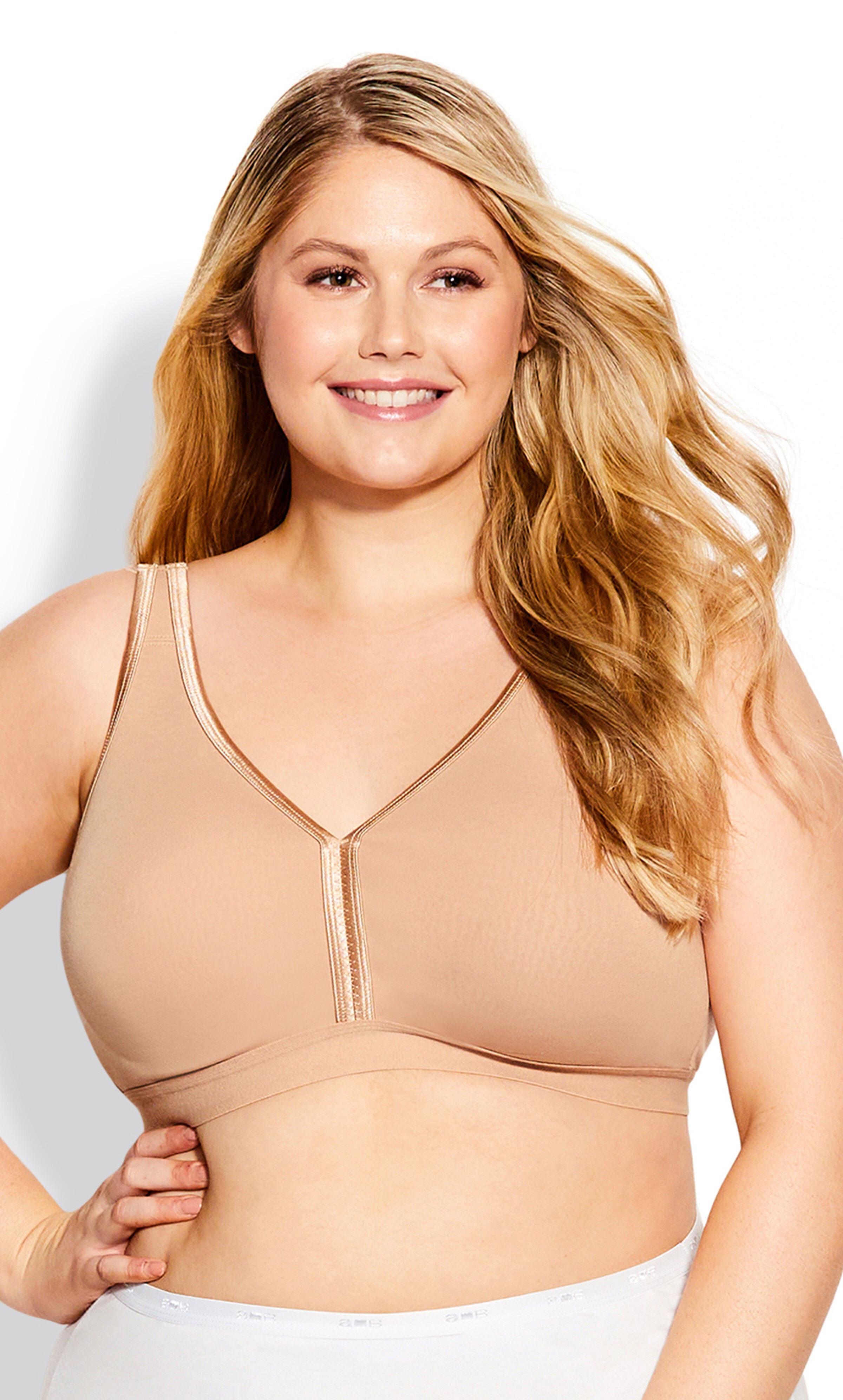 Basic Cotton Bra - beige, Beige, hi-res image number 0