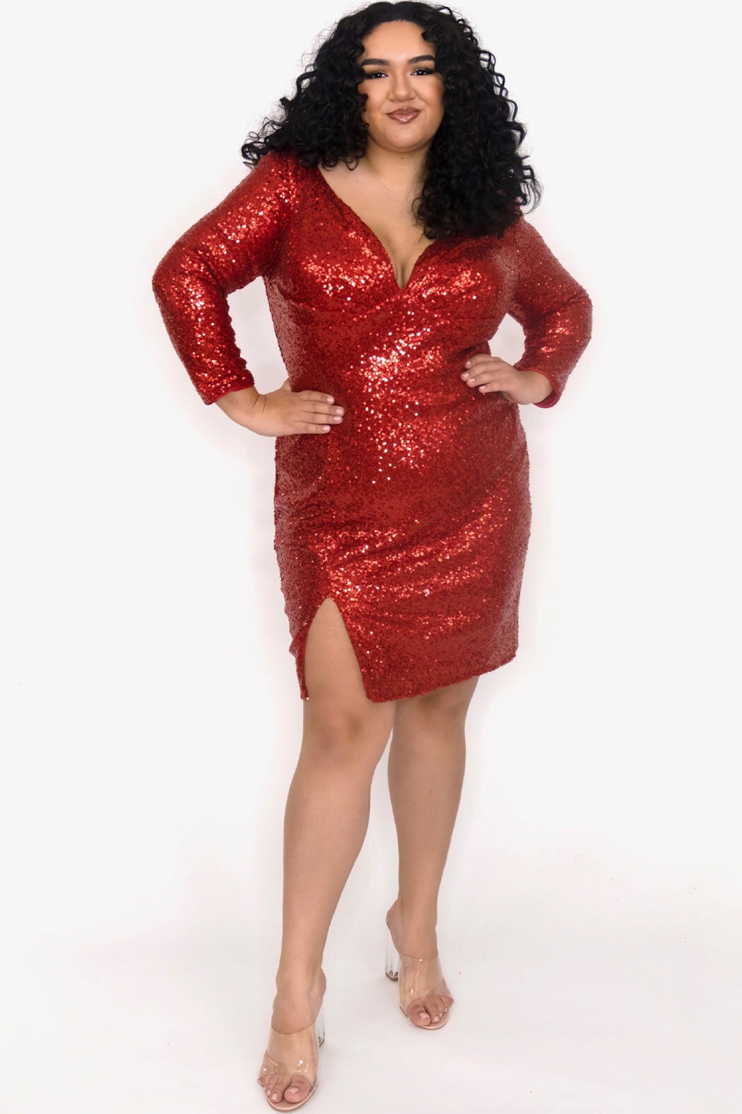 EMPIRE STRIKES PARTY DRESS, Ruby Red / Red, alternate image number 3