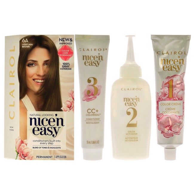 Nice n Easy Permanent Color - 6A 114 Light Ash Brown by Clairol for Women - 1 Application Hair Color, , alternate image number null