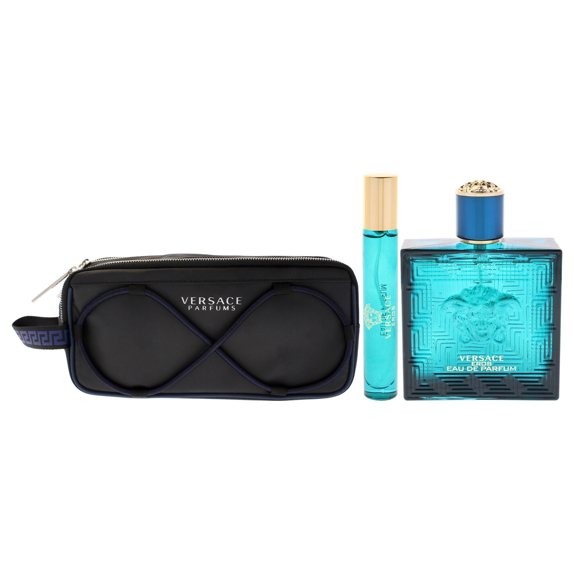 Versace Eros by Versace for Men - 3 Pc Gift Set - 3.4oz EDP Spray, 0.3oz EDP Spray, Pouch, See Description, alternate image number 4