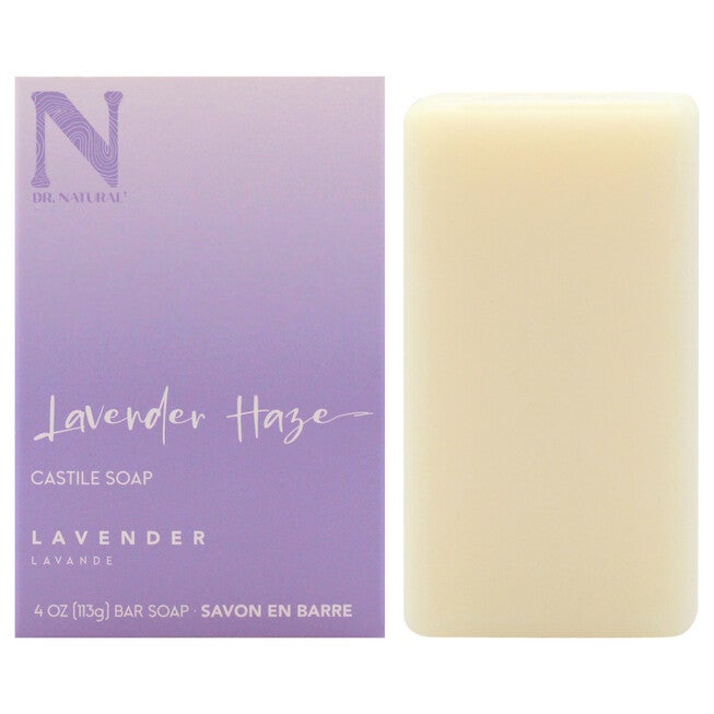 Castile Bar Soap - Lavender Haze by Dr. Natural for Unisex - 4 oz Soap, NA, hi-res image number null