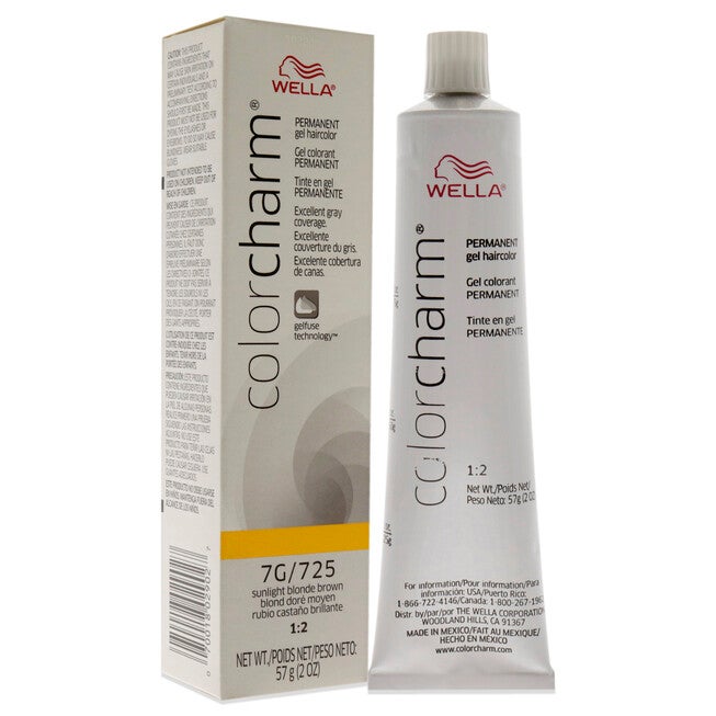Color Charm Permanent Hair Color Gel - 725 7G Sunlight Blonde Brown by Wella for Unisex - 2 oz Hair Color, NA, alternate image number null