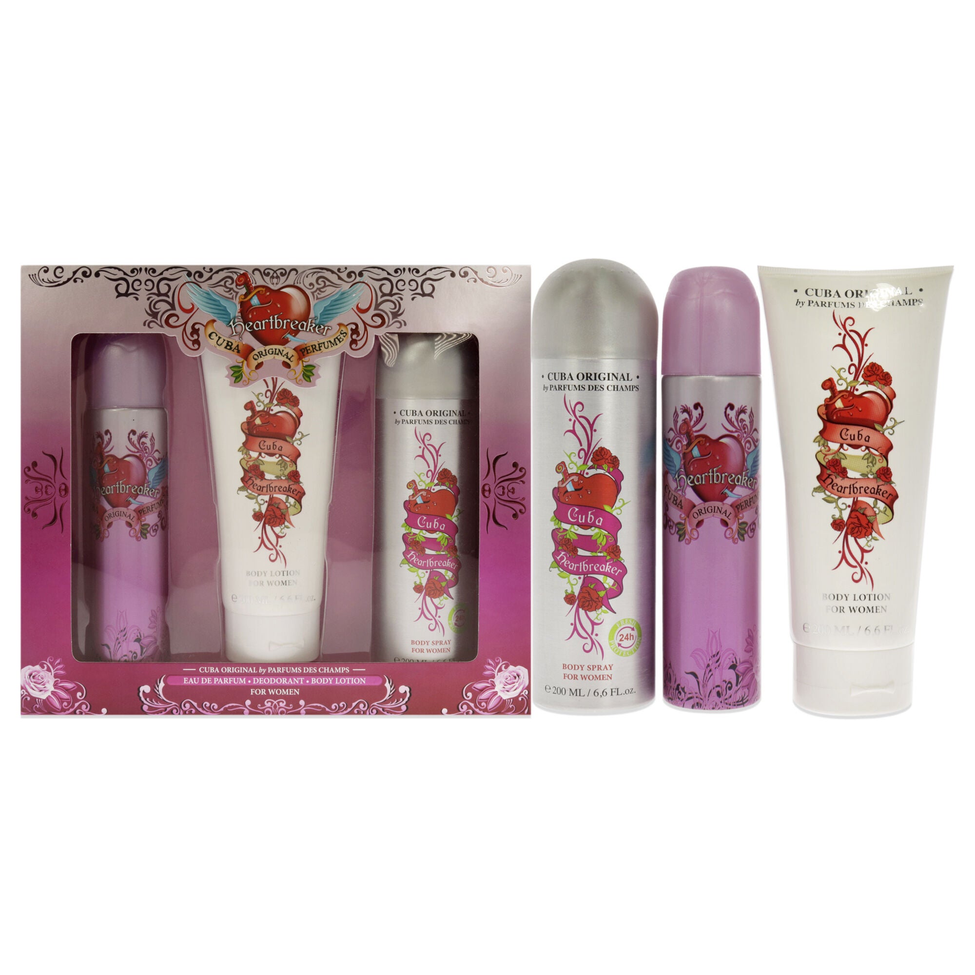 Cuba Heartbreaker by Cuba for Women - 3 Pc Gift Set 3.3oz EDP Spray, 6.7oz Body Spray, 4.3oz Body Lotion, , alternate image number 5