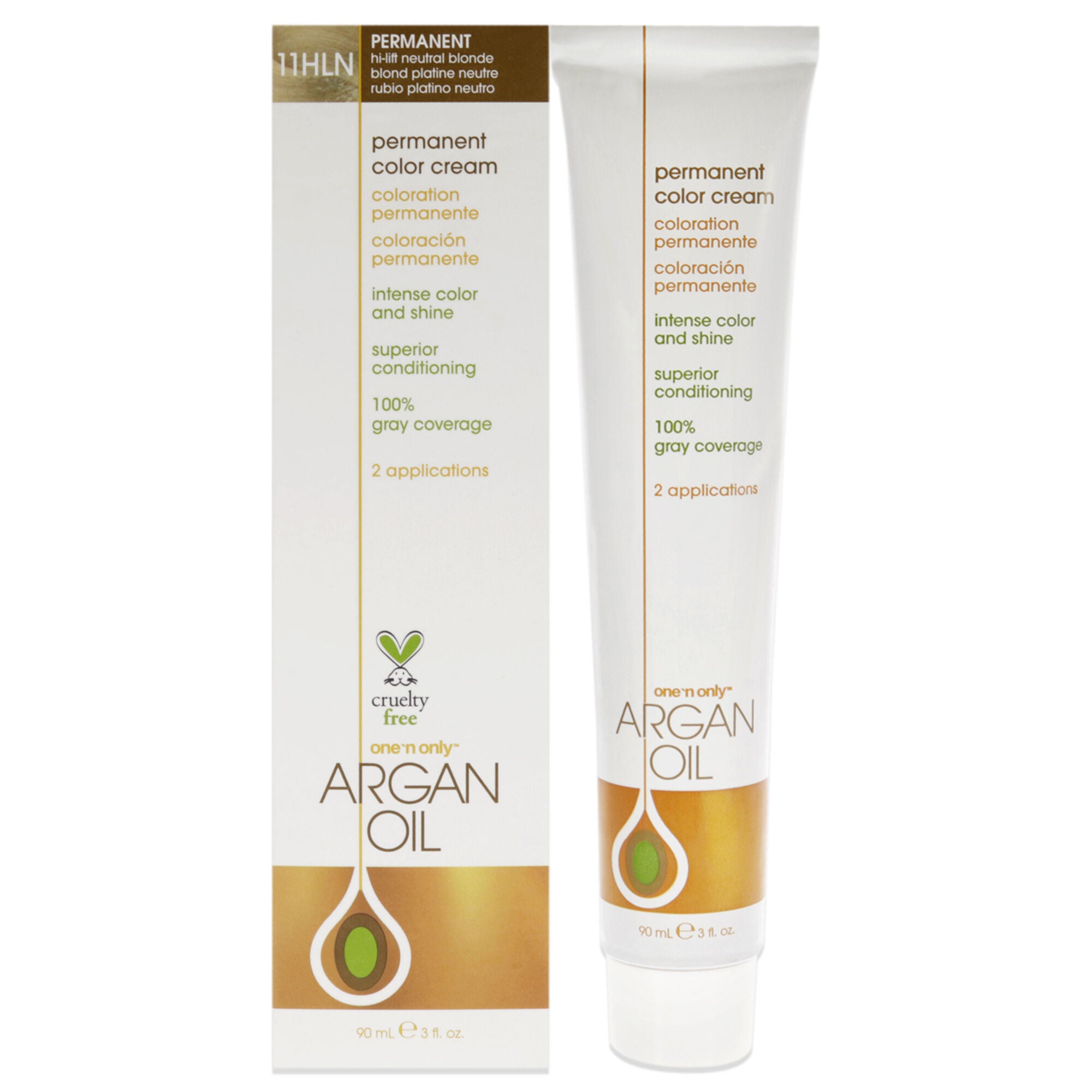 Argan Oil Permanent Color Cream - 11HLN Hi-Lift Neutral Blonde by One n Only for Unisex - 3 oz Hair Color, See Description, hi-res image number 0