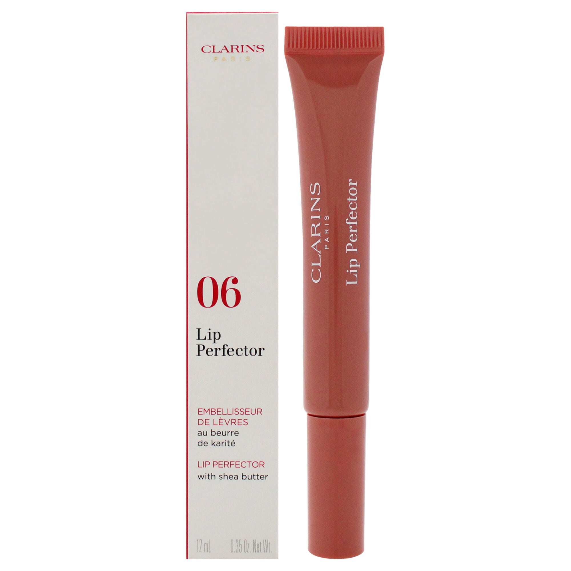 Lip Perfector - 06 Rosewood Shimmer by Clarins for Women - 0.35 oz Lip Gloss, See Description, hi-res image number 0