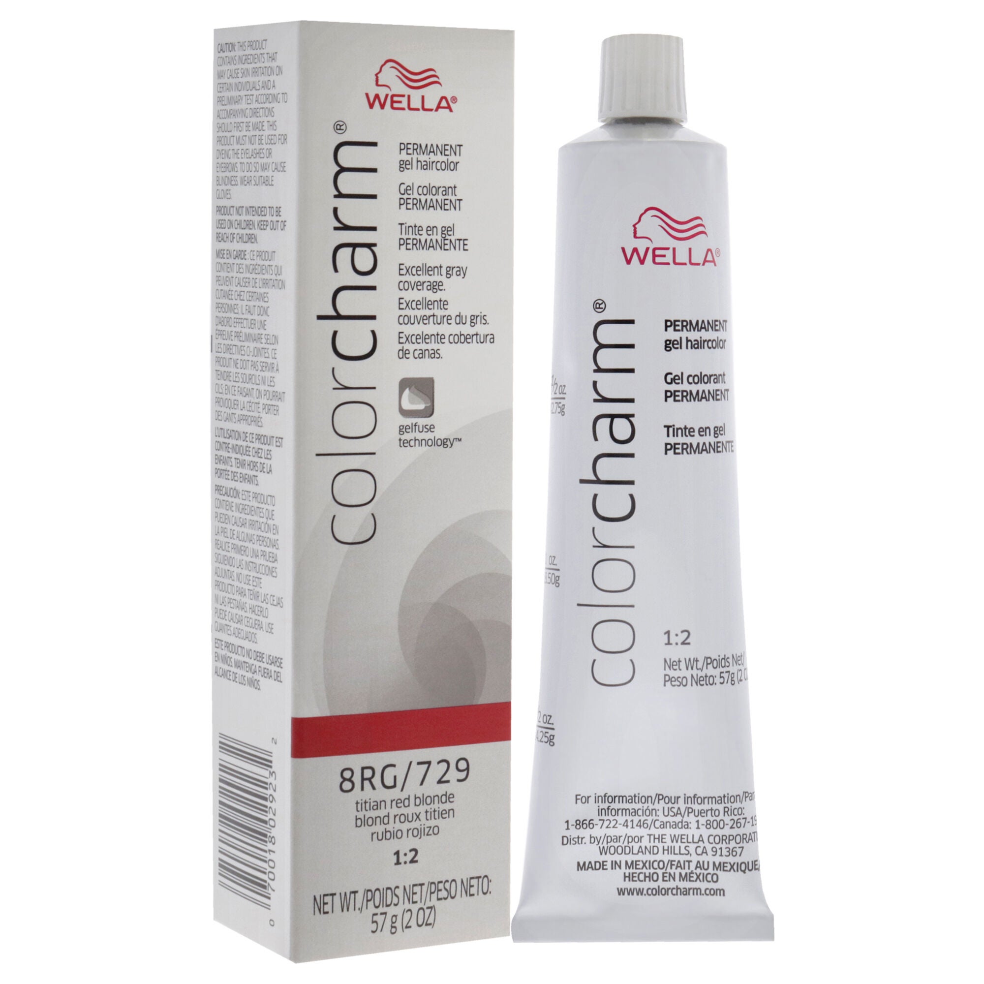 Color Charm Permanent Hair Color Gel - 8RG 729 Titan Red Blonde by Wella for Unisex - 2 oz Hair Color, See Description, alternate image number 2