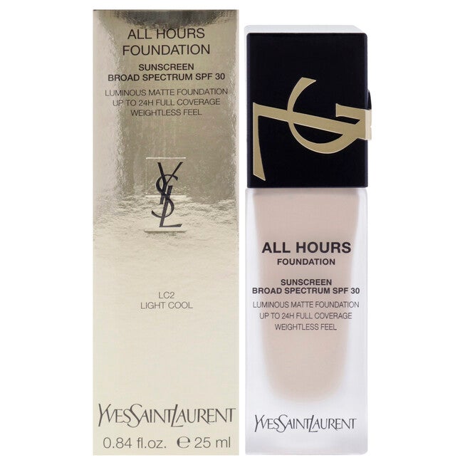 All Hours Foundation SPF 30 - LC2 Light Cool by Yves Saint Laurent for Women - 0.84 oz Foundation, NA, hi-res image number null