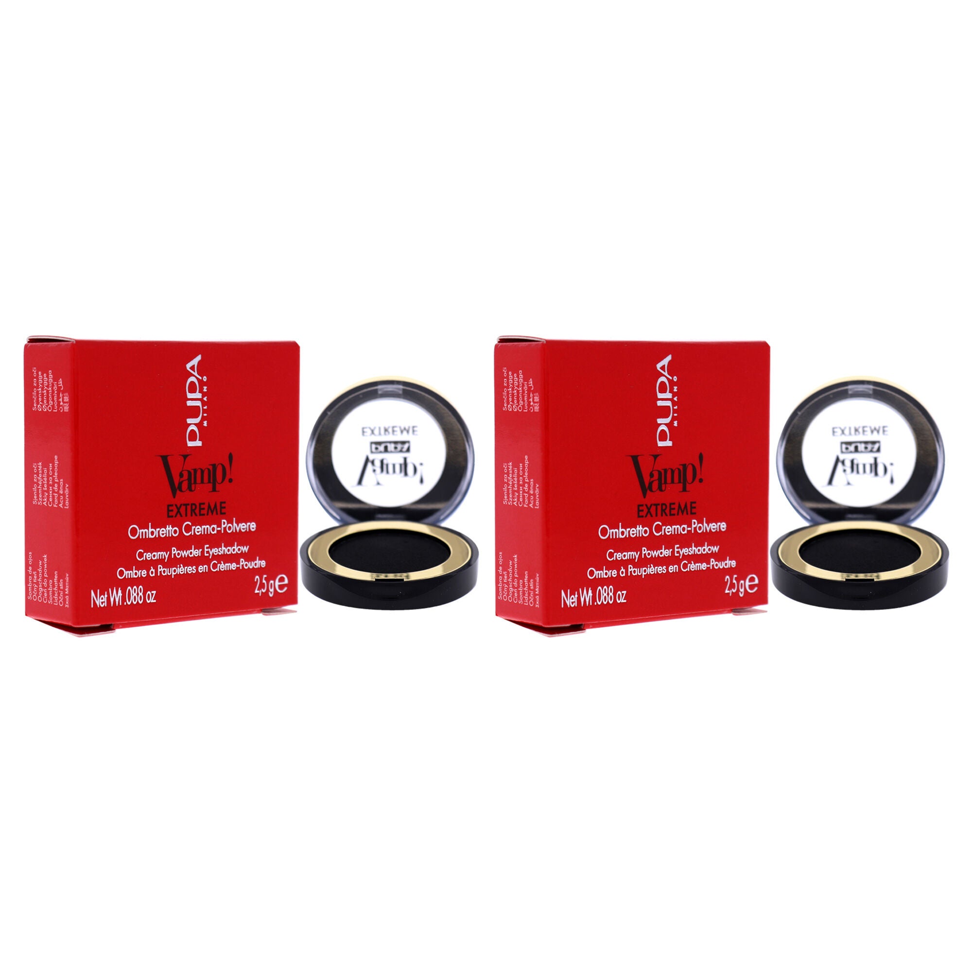 Vamp! Extreme Cream Powder Eyeshadow - 004 Extreme Black by Pupa Milano for Women - 0.088 oz Eye Shadow - Pack of 2, , alternate image number 6