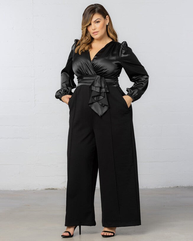 Refined Satin Jumpsuit, , alternate image number null