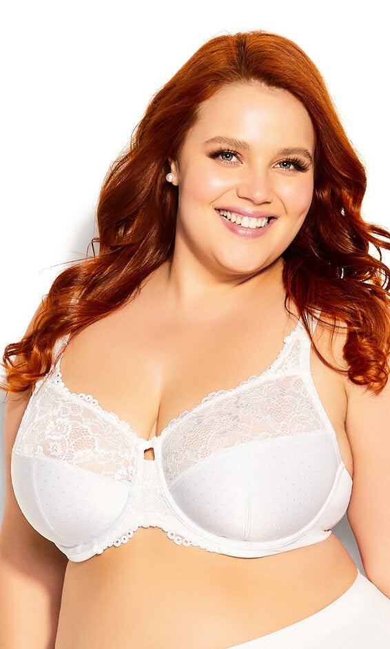 Lace Underwire Bra - white, White, hi-res image number null