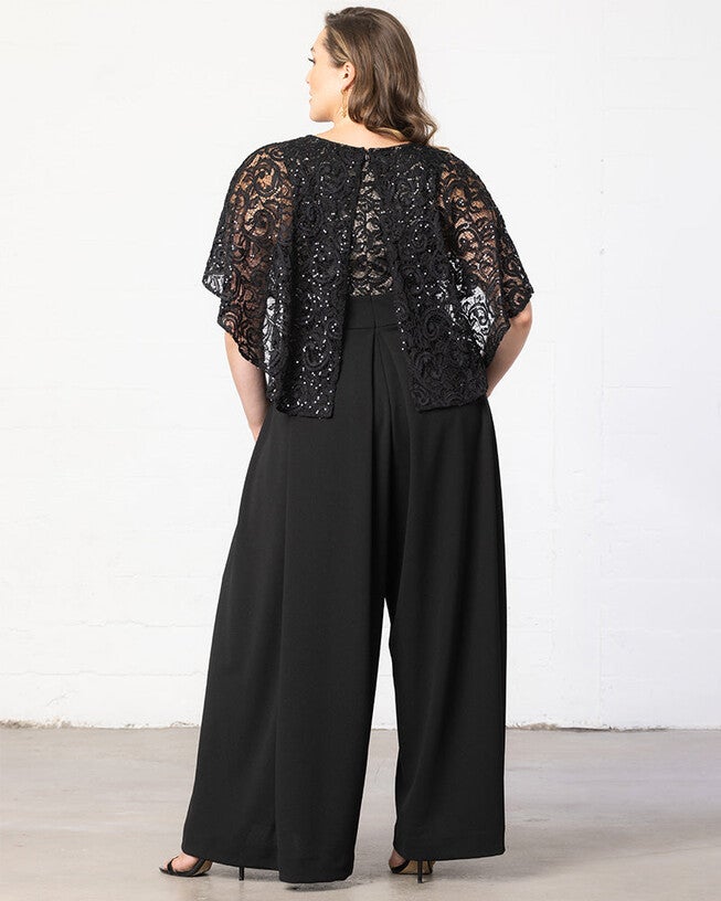 Alluring Sequins Formal Jumpsuit, BlackNude, alternate image number 1