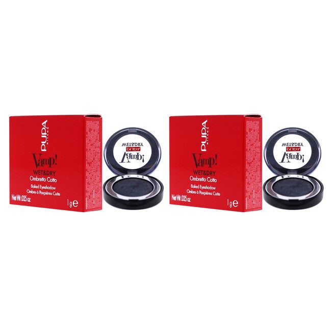 Vamp! Wet and Dry Baked Eyeshadow - 305 Anthracite Grey by Pupa Milano for Women - 0.035 oz Eye Shadow - Pack of 2, , alternate image number null