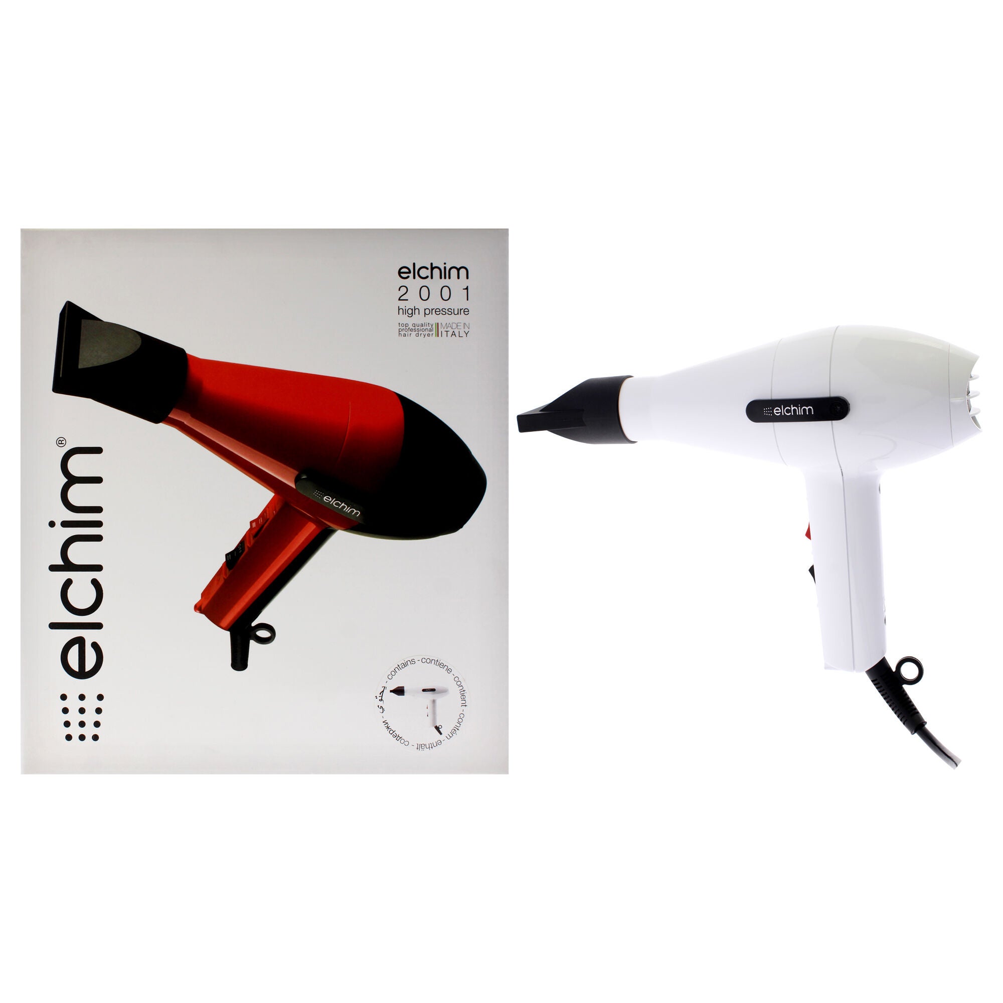 2001 High Pressure Hair Dryer - White by Elchim for Unisex - 1 Pc Hair Dryer, See Description, hi-res image number 0