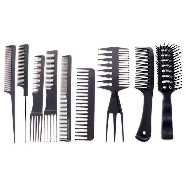 Professional Plastic Comb and Brush Set by Marianna for Unisex - 9 Pc Gift Set, See Description, hi-res image number 0