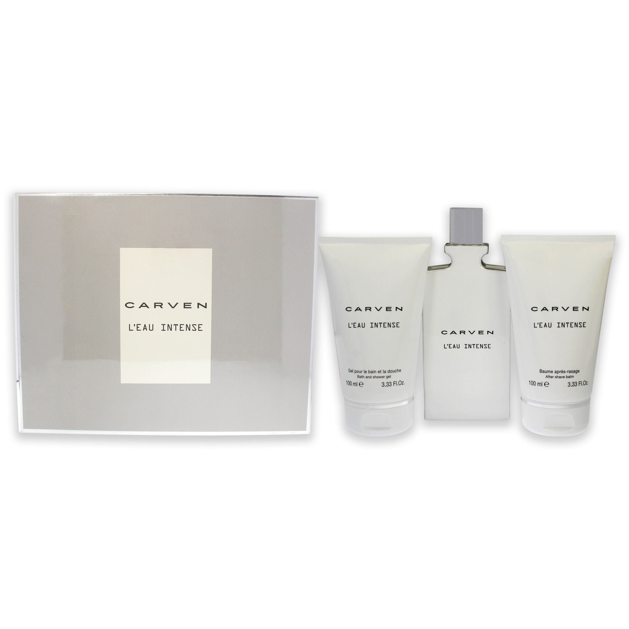 LEau Intense by Carven for Women - 3 Pc Gift Set 3.33oz EDT Spray, 3.33oz After Shave Balm, 3.33oz Bath and Shower Gel, See Description, hi-res image number 0