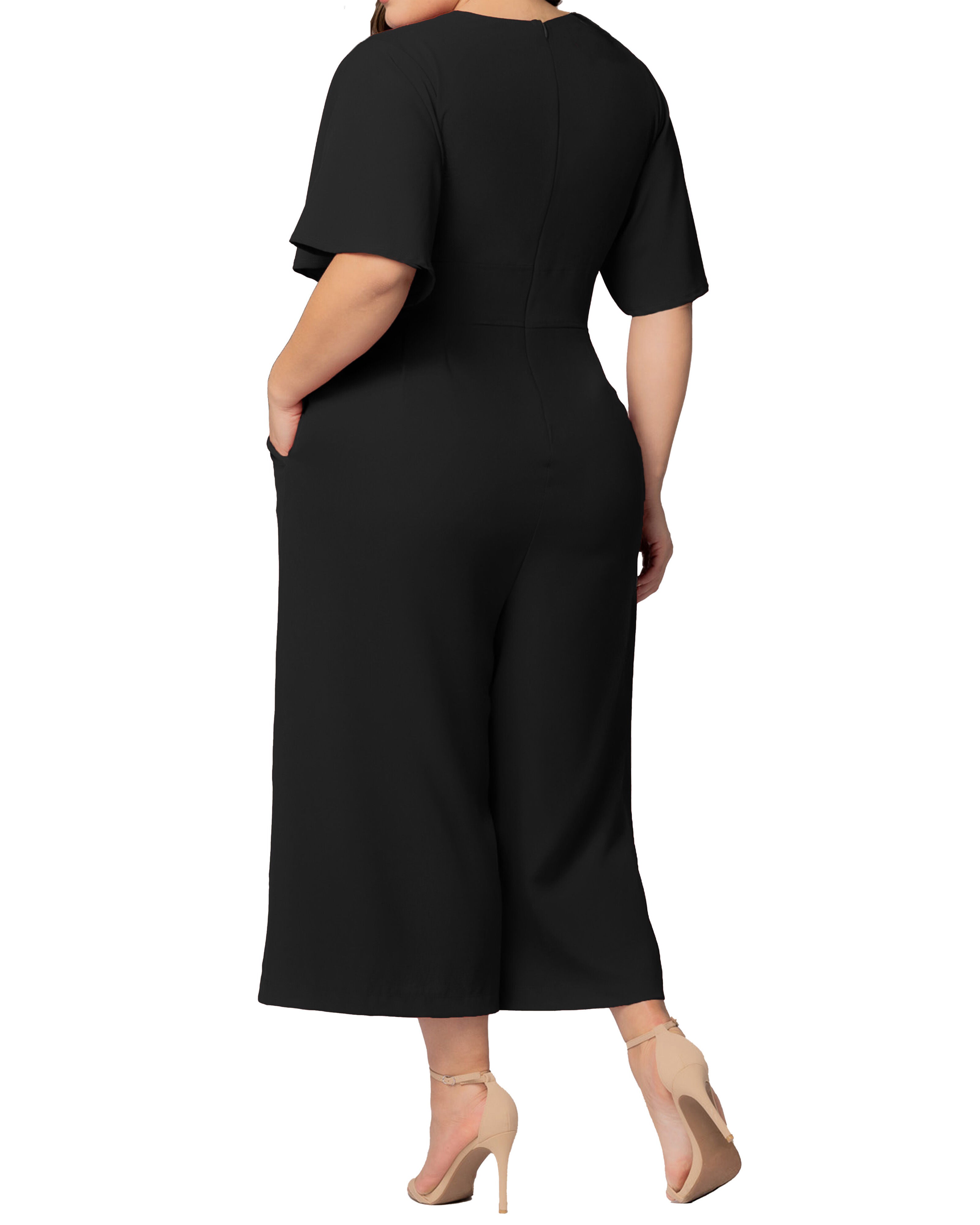 Evelyn Cropped Jumpsuit, BLACK NOIR / Black, alternate image number 1