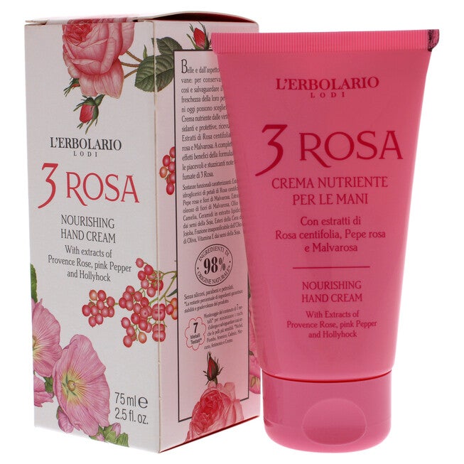 3 Rosa Nourishing Hand Cream by LErbolario for Unisex - 2.5 oz Cream, See Description, alternate image number 3