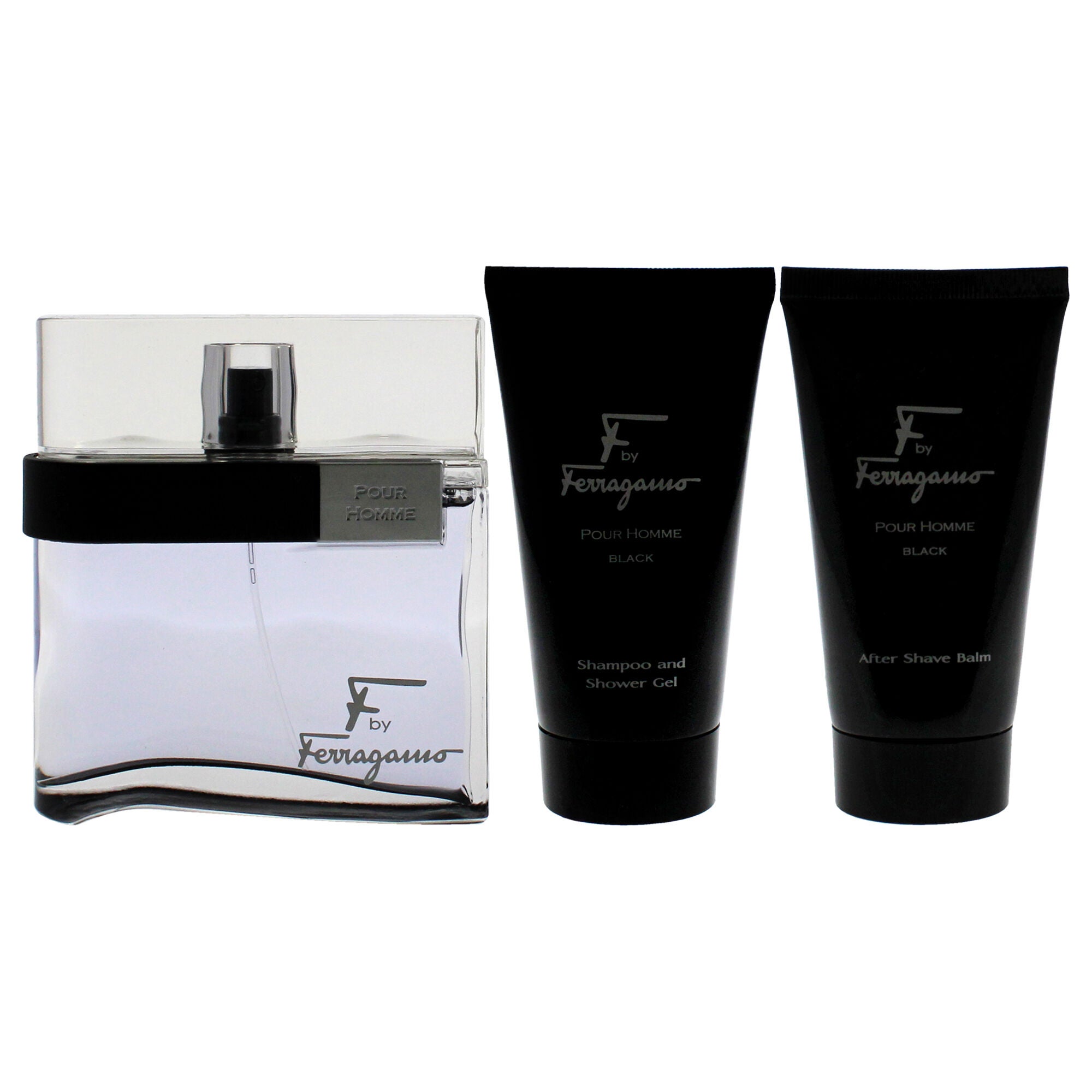 F Black by Salvatore Ferragamo for Men - 3 Pc Gift Set 3.4oz EDT Spray, 2.5oz Shampoo and Shower Gel, 2.5oz After Shave Balm, See Description, alternate image number 1