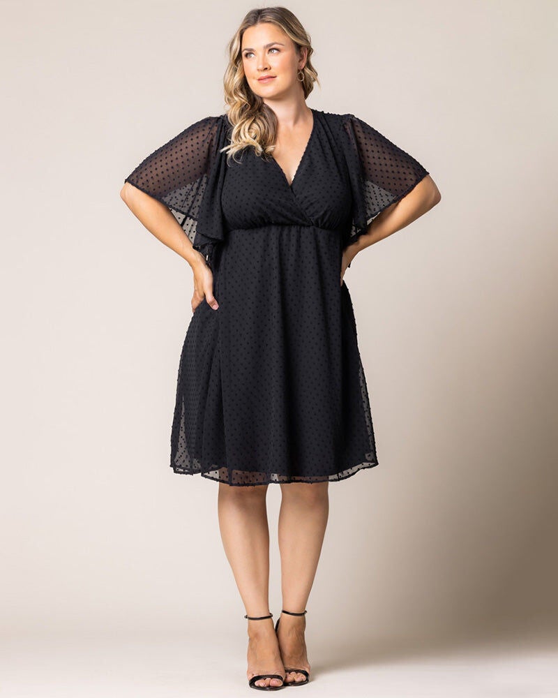 Florence Flutter Sleeve Dress, Onyx, hi-res image number 0