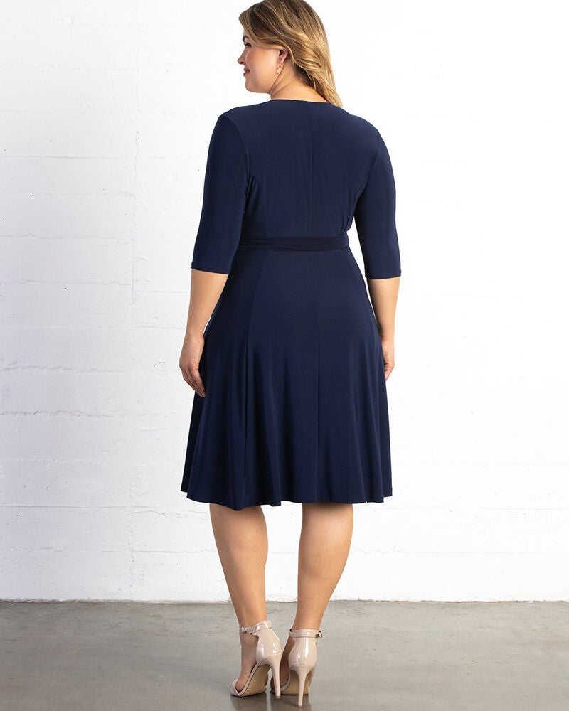 Essential Wrap Dress, Nouveau Navy, alternate image number 1