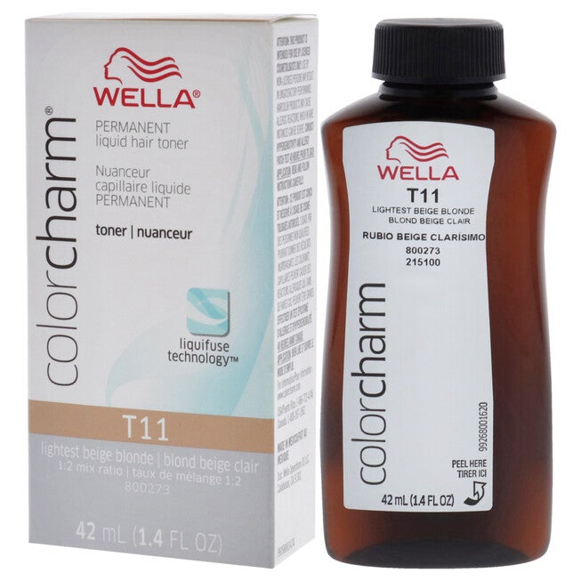 Color Charm Permanent Toner - T11 Lightest Beige Blonde by Wella for Unisex - 1.4 oz Toner, NA, alternate image number null