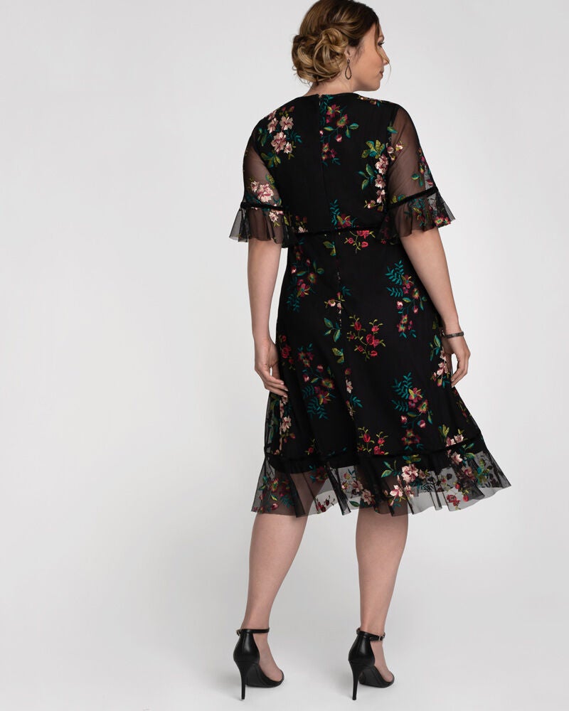 Wildflower Embroidered Dress, Onyx, alternate image number 1