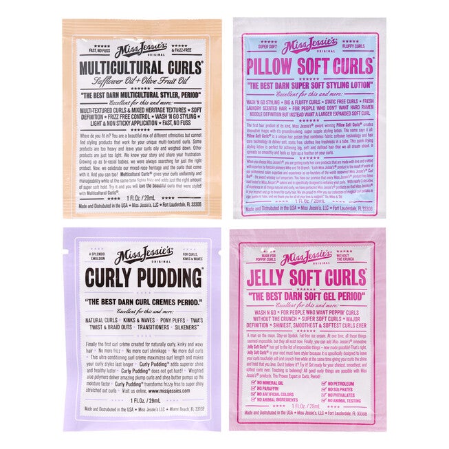 Pillow Soft Curls With Jelly Soft Curl and Multi Cultural Curls-Curly Pudding Kit by Miss Jessies for Unisex - 4 Pc Kit, NA, hi-res image number null