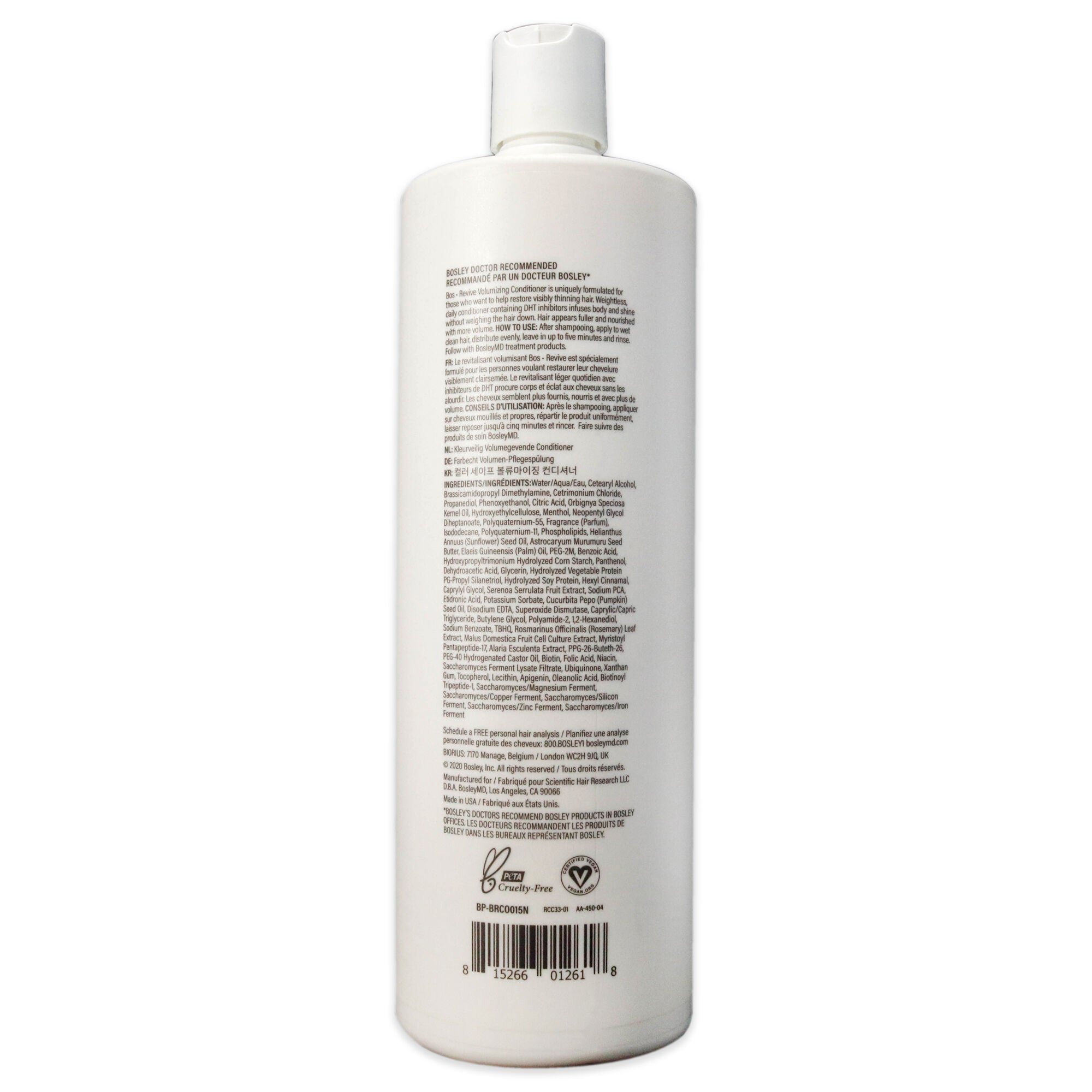 Bos Revive Volumizing Conditioner Color-Safe by Bosley for Unisex - 33.8 oz Conditioner, See Description, alternate image number 1