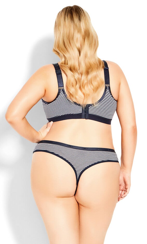 Cotton Stripe Thong - indigo, , alternate image number null