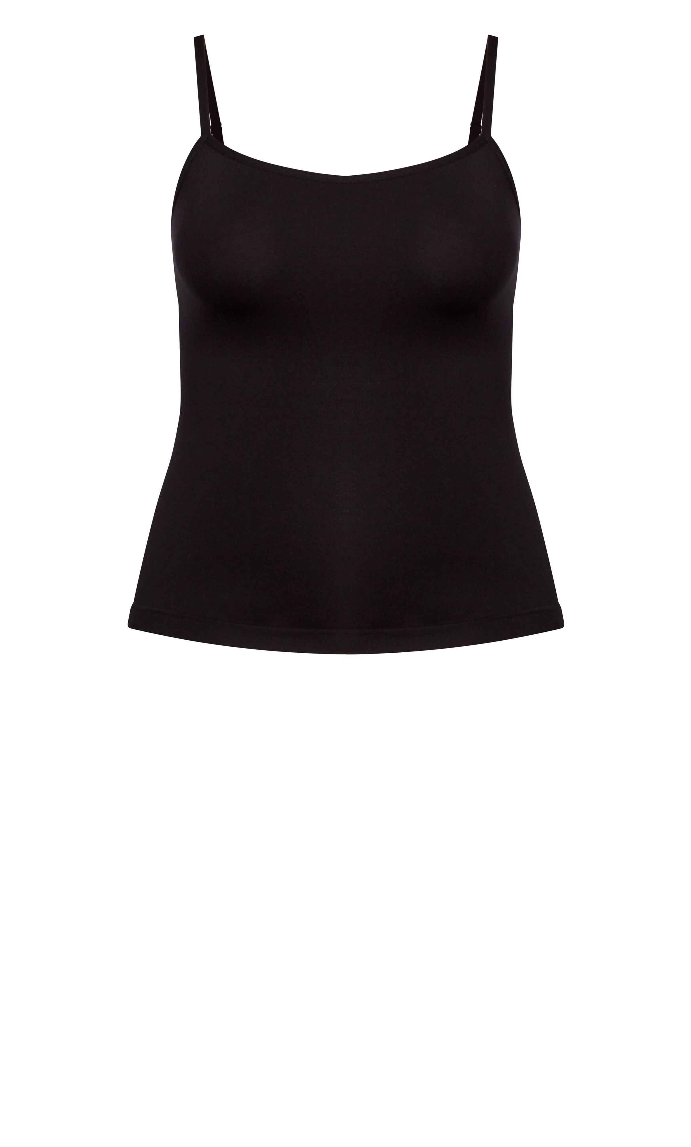 Strappy Seamless Cami - black, , alternate image number 2