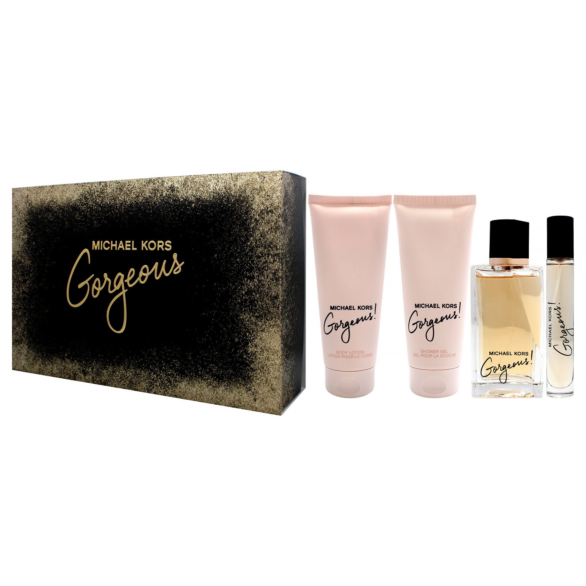 Gorgeous by Michael Kors for Women - 4 Pc Gift Set 3.4oz EDP Spray, 0.3oz EDP Spray, 3.4oz Body Lotion, 3.4oz Shower Gel, Clear, alternate image number 3
