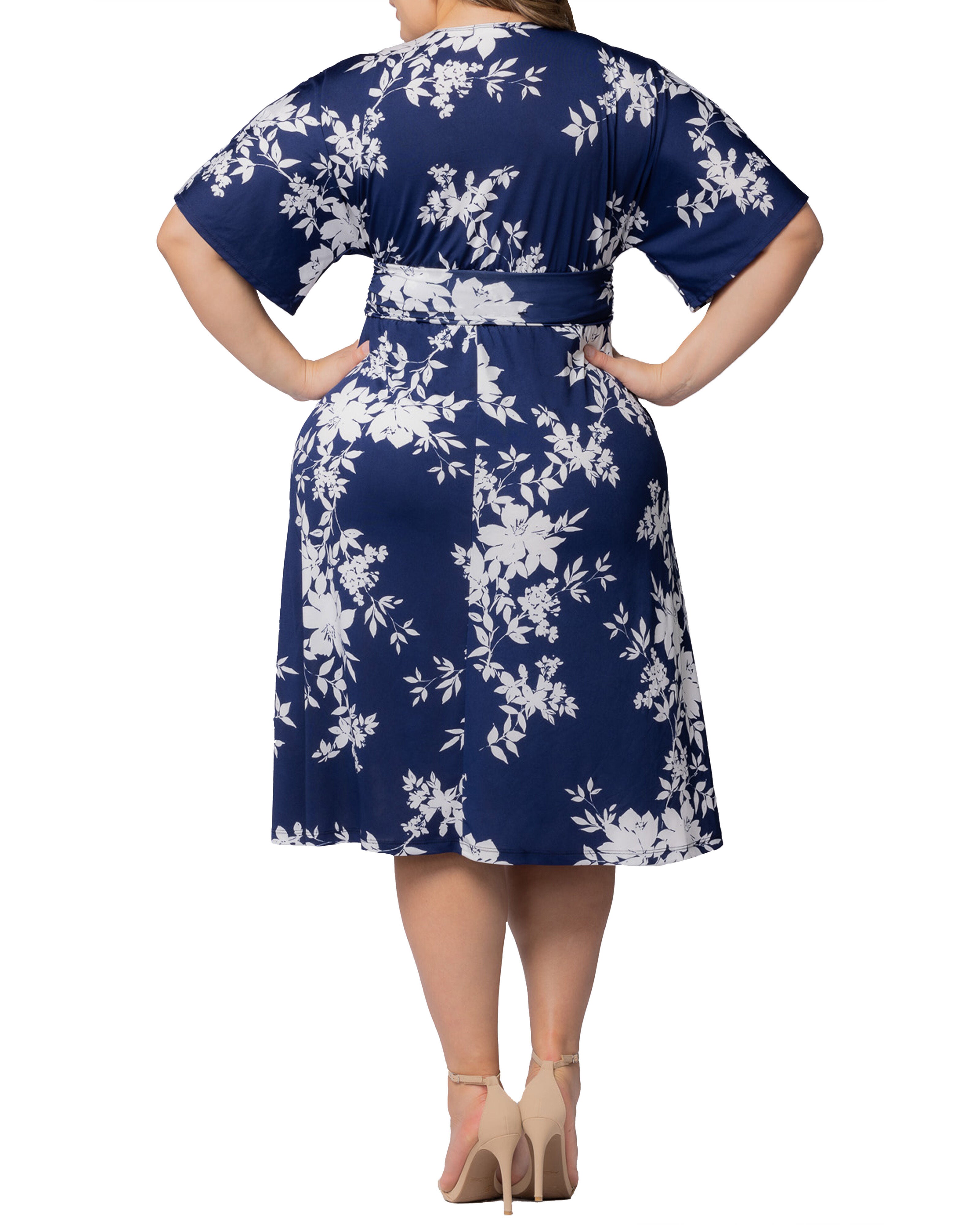 Gia Midi Dress, NAVY FLORAL PRINT / Navy, alternate image number 1