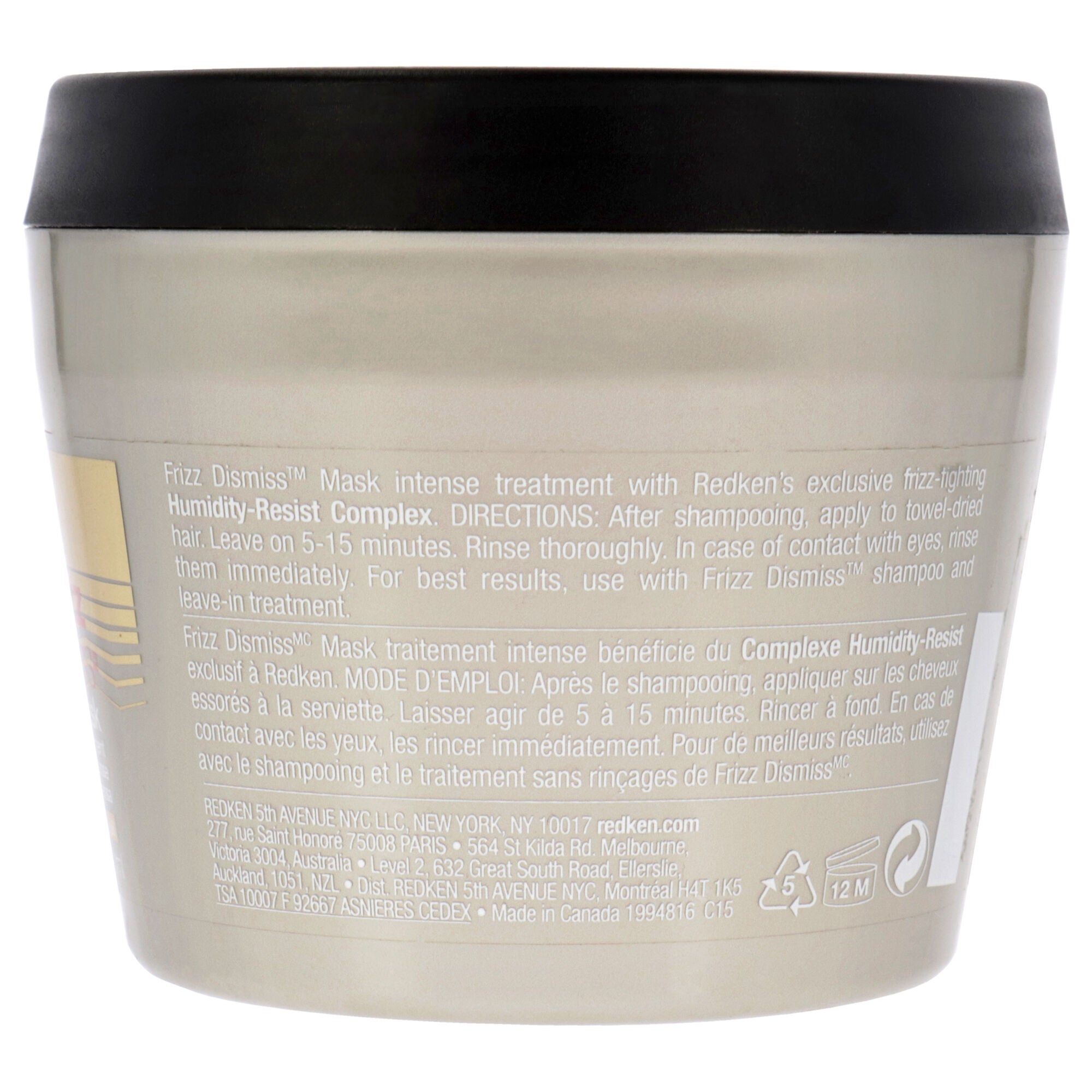 Frizz Dismiss Mask Intense Smoothing Treatment by Redken for Unisex - 8.5 oz Masque, See Description, alternate image number 1