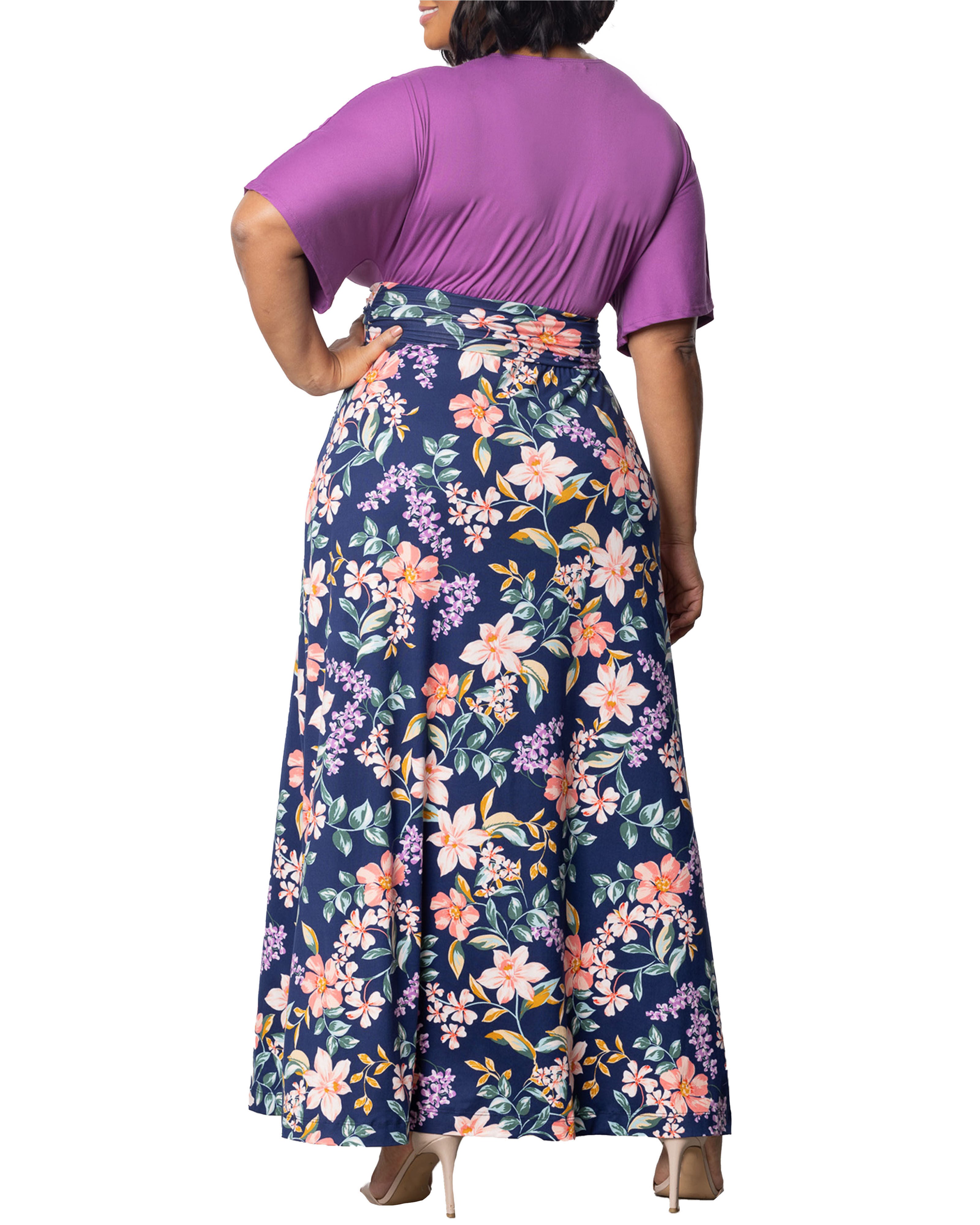Havana Color Block Maxi Dress, NAVY BLOSSOM PRINT / Navy, alternate image number 1