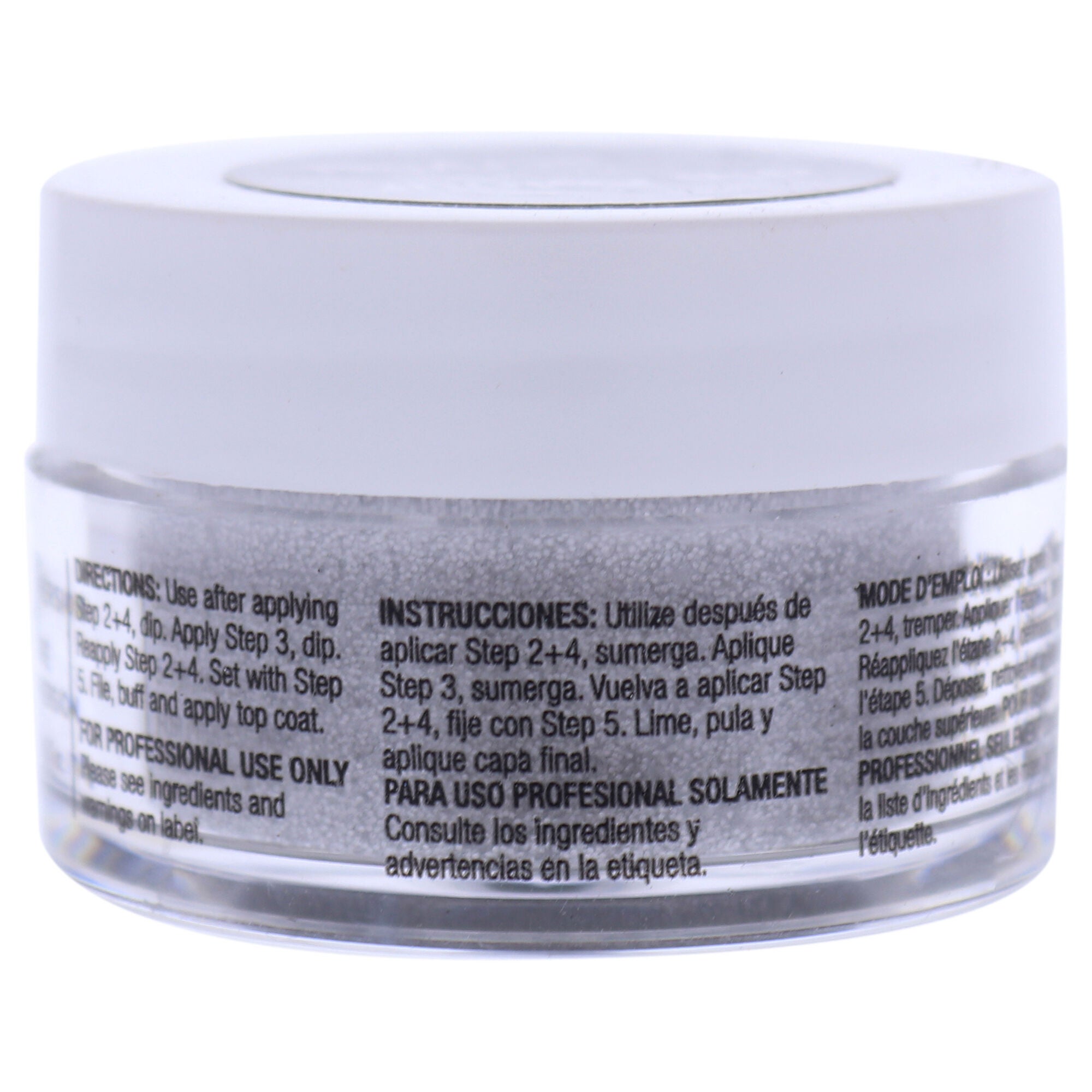 Pro Powder Polish Nail Colour Dip System - Silver with Silver Glitter by Cuccio Colour for Women - 0.5 oz Nail Powder, See Description, alternate image number 1