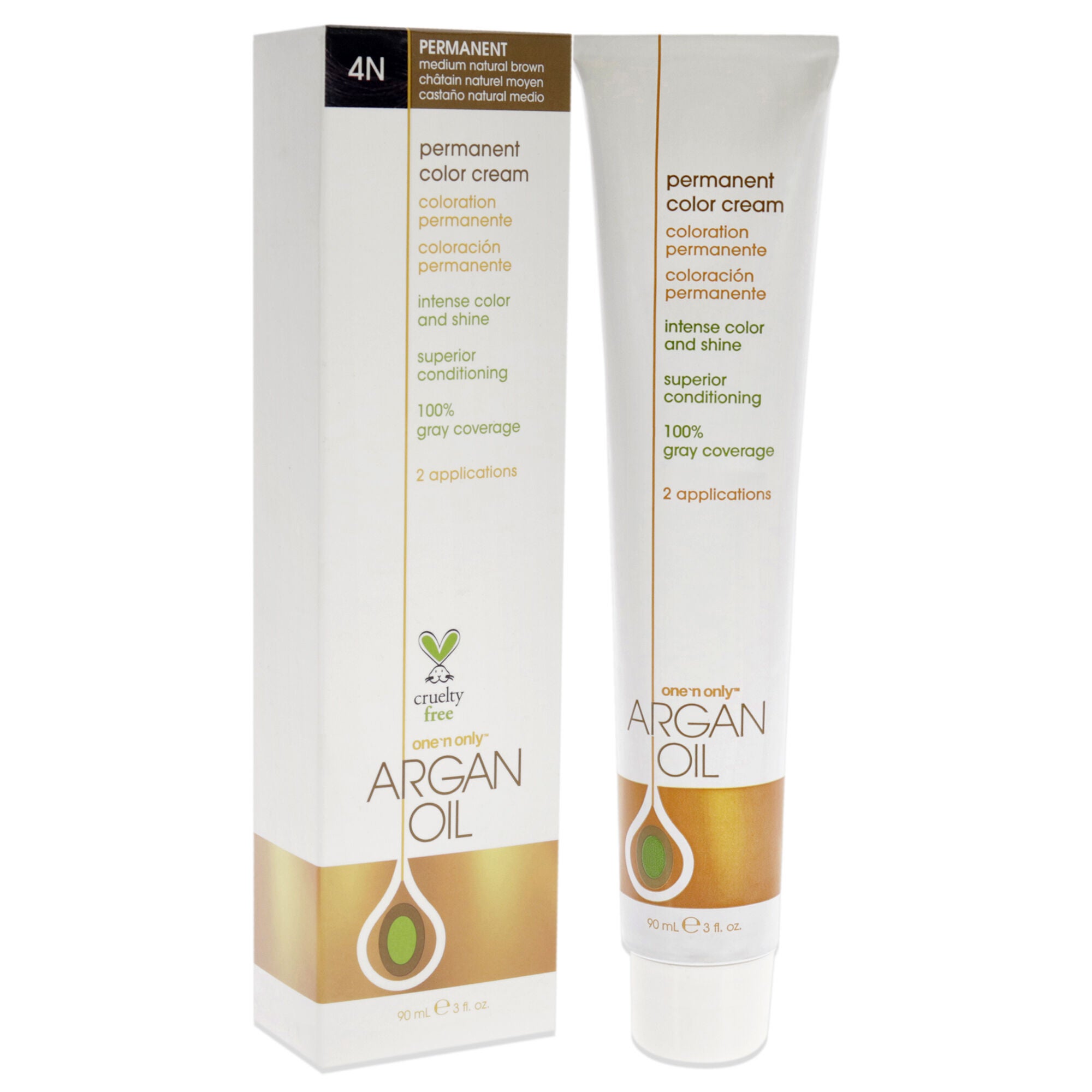 Argan Oil Permanent Color Cream - 4N Medium Natural Brown by One n Only for Unisex - 3 oz Hair Color, , alternate image number 6