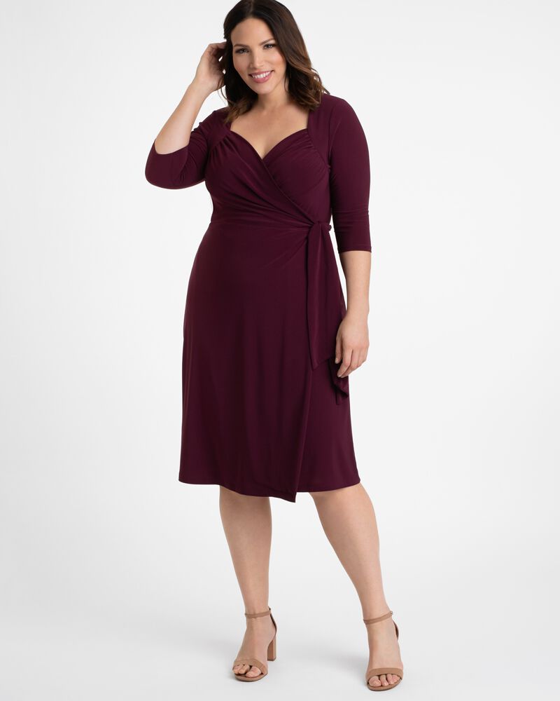 Sweetheart Knit Wrap Dress, , alternate image number 5