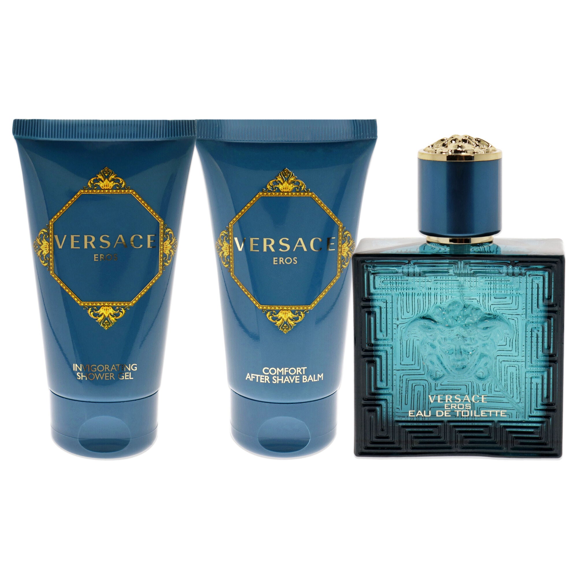 Versace Eros by Versace for Men - 3 Pc Gift Set 1.7 oz EDT Spray, 1.7 oz Comfort After Shave Balm, 1.7 oz Invigorating Shower Gel, See Description, alternate image number 3