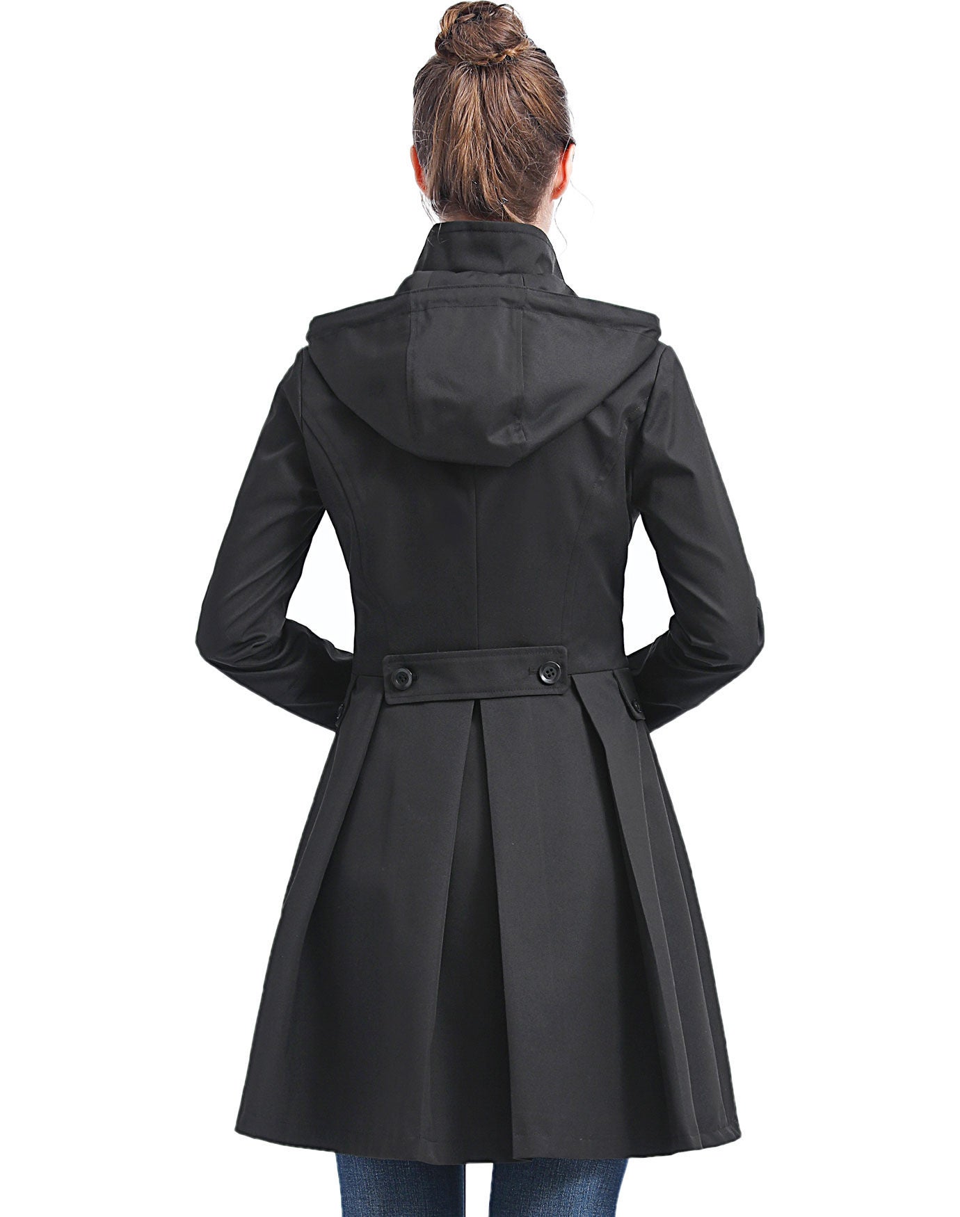 Kayla Waterproof Hooded Mid Length Trench Coat, , alternate image number 1
