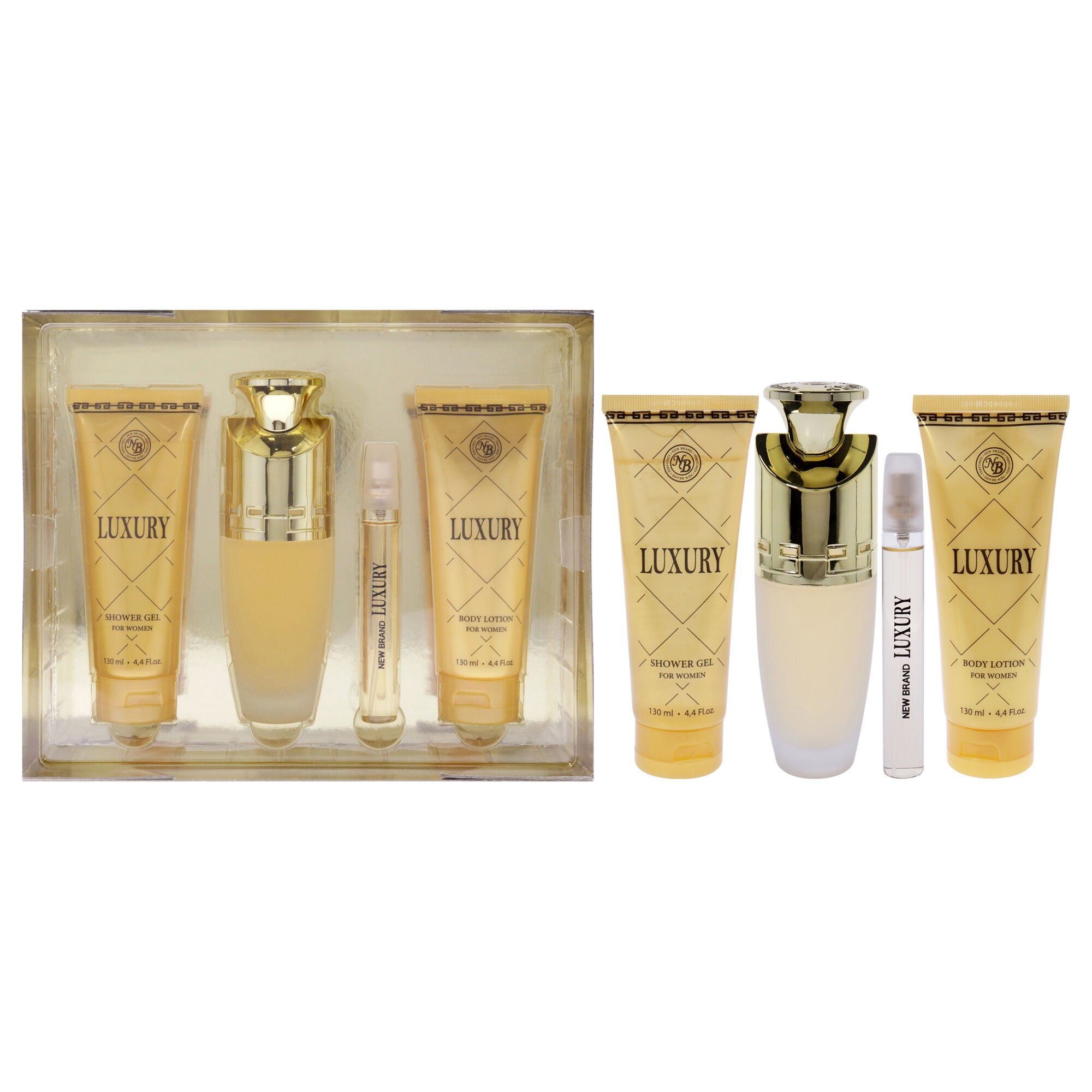Luxury by New Brand for Women - 4 Pc Gift Set 3.3oz EDP Spray, 4.4oz Shower Gel, 4.4oz Body Lotion, 0.5oz EDP Spray, See Description, hi-res image number 0