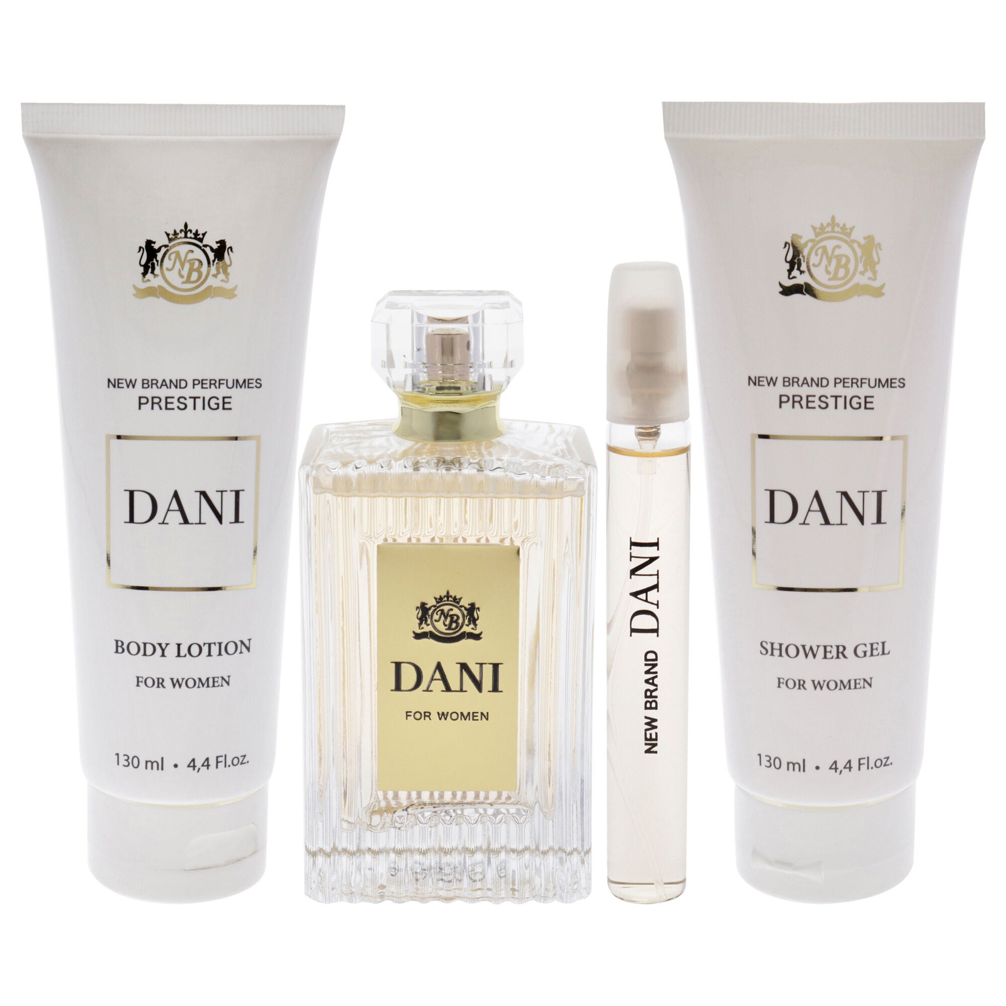 Prestige Dani by New Brand for Women - 4 Pc Gift Set 3.3oz EDP Spray, 0.5oz EDP Spray, 4.4oz Shower Gel, 4.4oz Body Lotion, , alternate image number 5