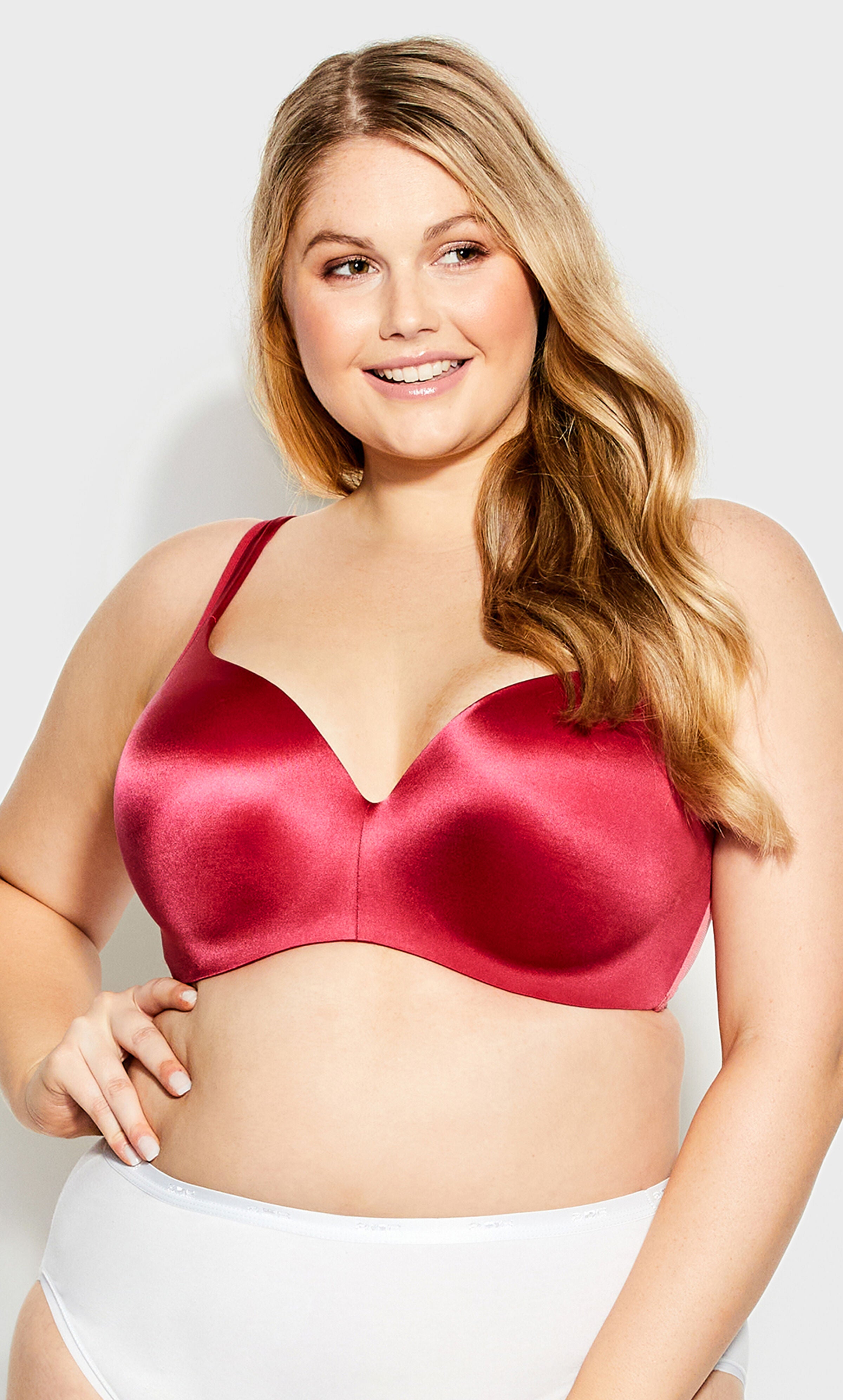 Lace Detail Underwire Bra -  red bud, Red, hi-res image number 0