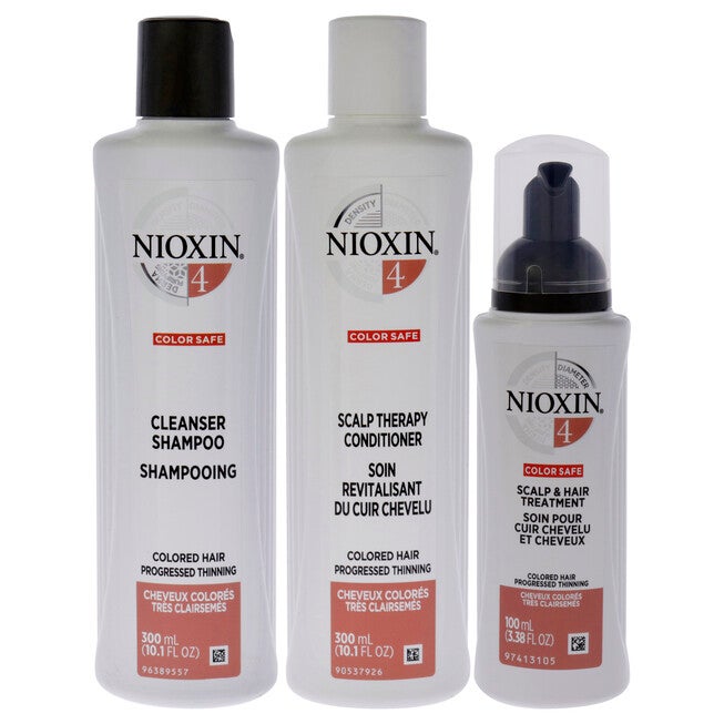 System 4 Kit by Nioxin for Unisex - 3 Pc 10.1oz Color Safe Cleanser Shampoo, 10.1 oz Color Conditioner, 1Liter Color Safe Scalp and Hair Treatment, See Description, alternate image number 4